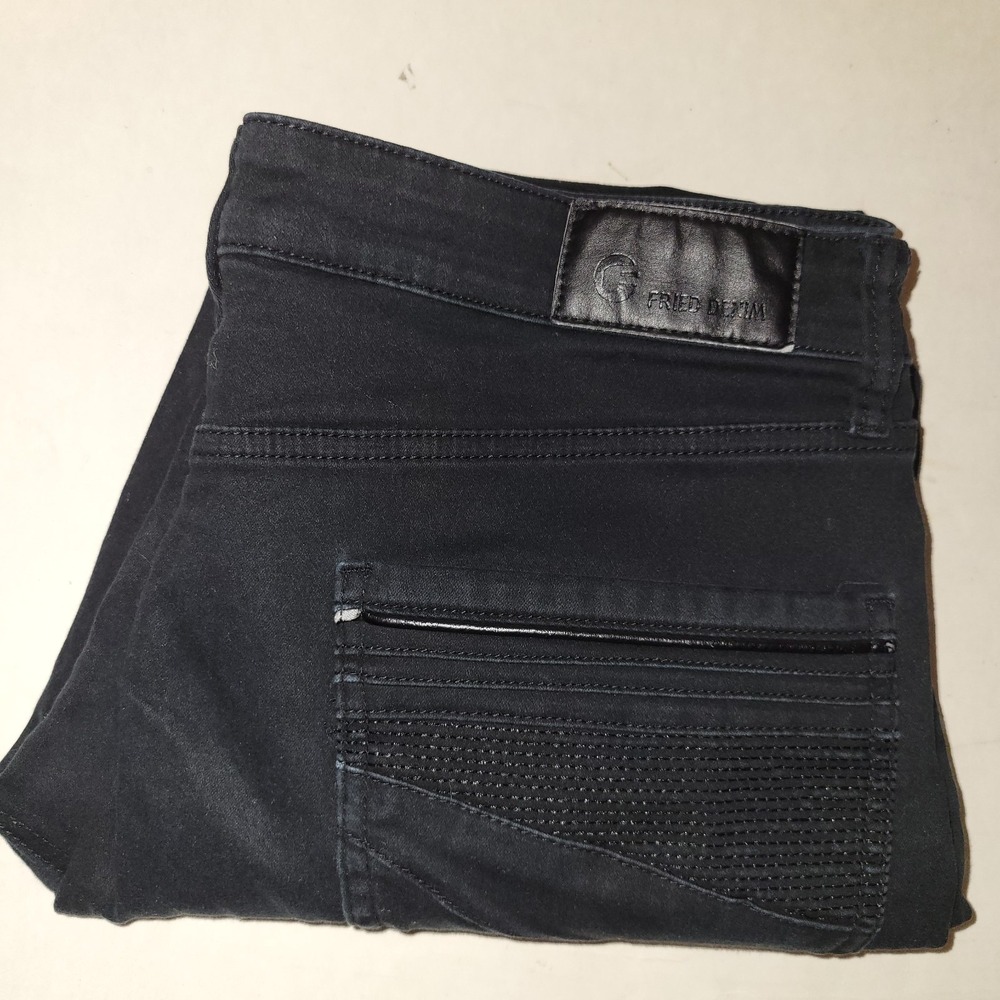Fried Denim Slim Fit‎ Skinny Black Jeans Men Size 34x29 YJ2352